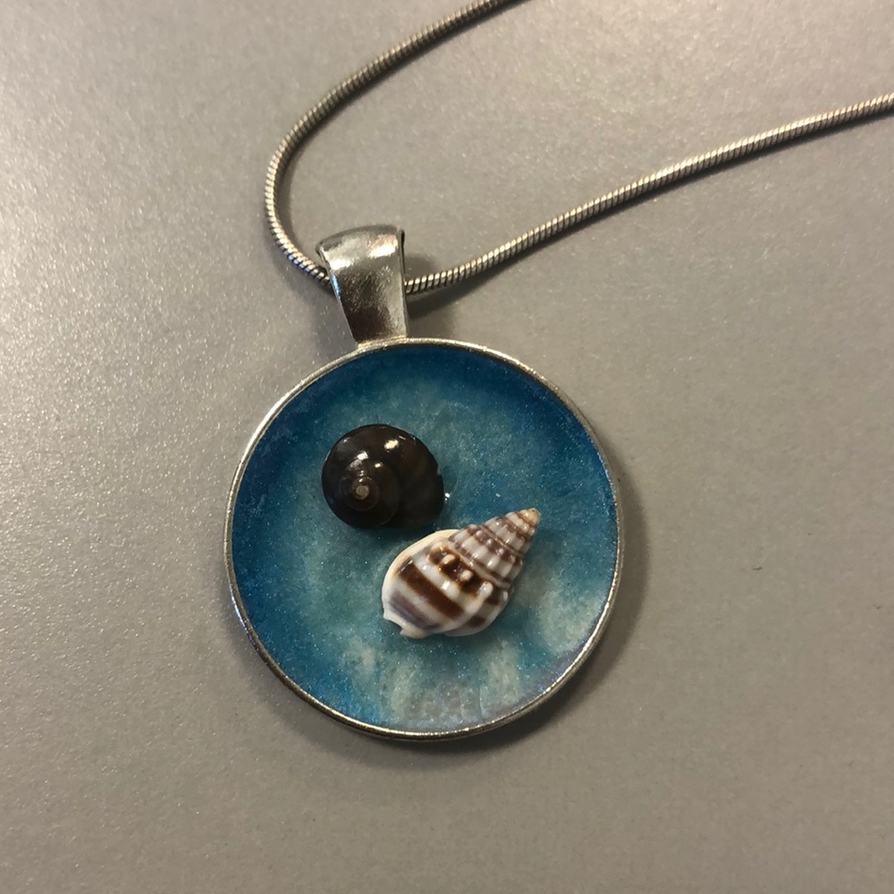 Handmade from resin, seashells